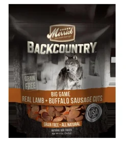 Merrick Treats Big Game Real Lamb+ Buffalo Sausage Cuts Natural Dog Chews - 5 oz Bag