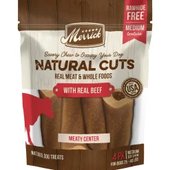 Merrick Treats Natural Cuts with Real Beef Medium Chew Naural Dog Chews - 10.5 oz (4 ct) Pouch