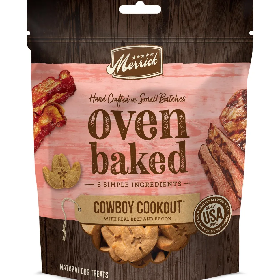 Merrick Treats Oven Baked Cowboy Cookout with Real Beef and Bacon Baked Dog Treats - 11 oz