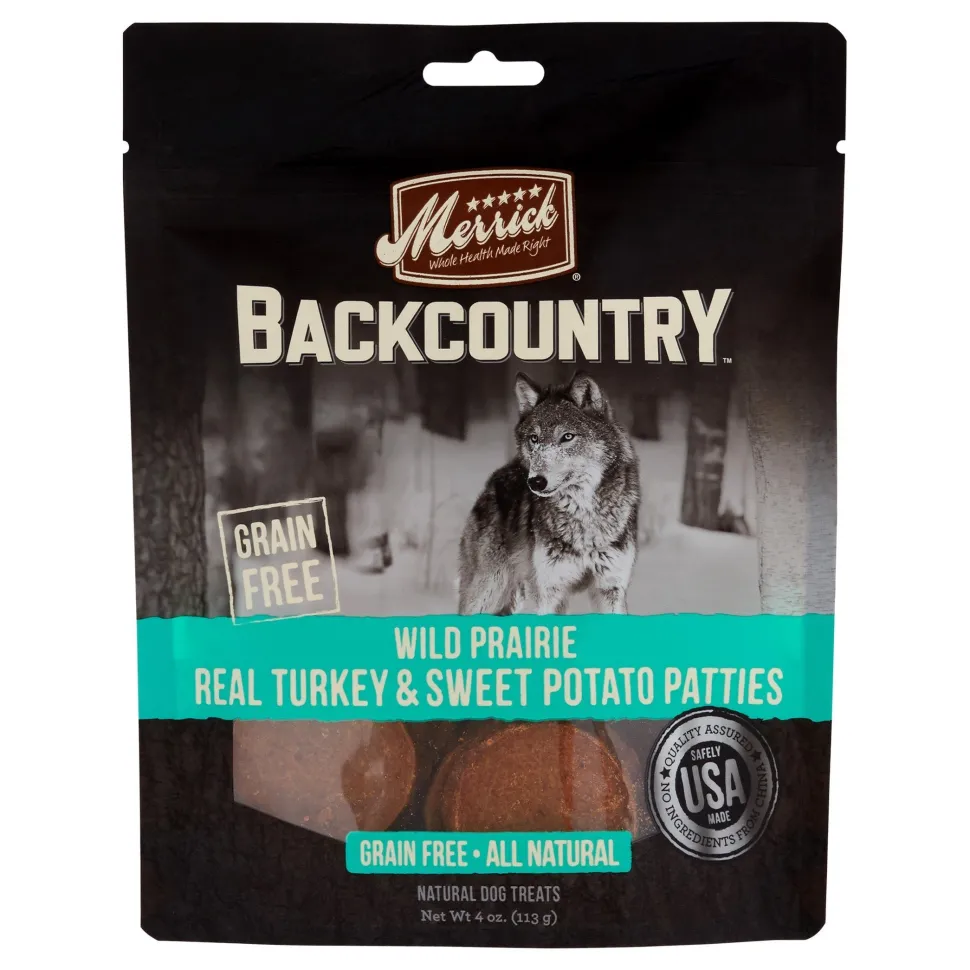 Merrick Treats Wild Prairie Turkey & Sweet Potato Patties Natural Dog Chews - 4 oz Bag