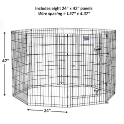 Midwest Contour Metal Exercise Pen for Dogs with Door - Black - 42" Height