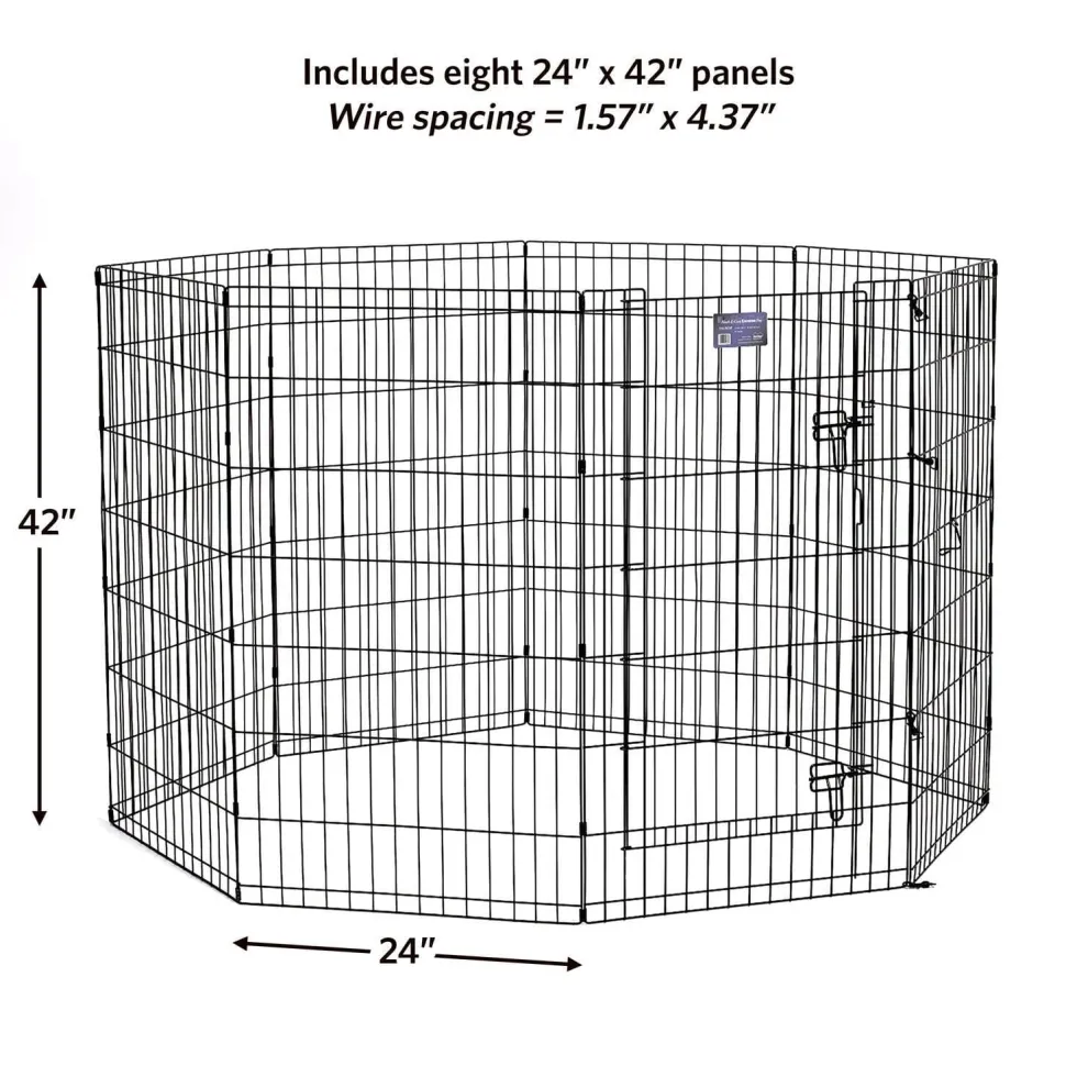 Midwest Contour Metal Exercise Pen for Dogs with Door - Black - 42" Height