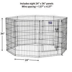 Midwest Contour Metal Exercise Pen for Dogs with Door - Black - 36" Height