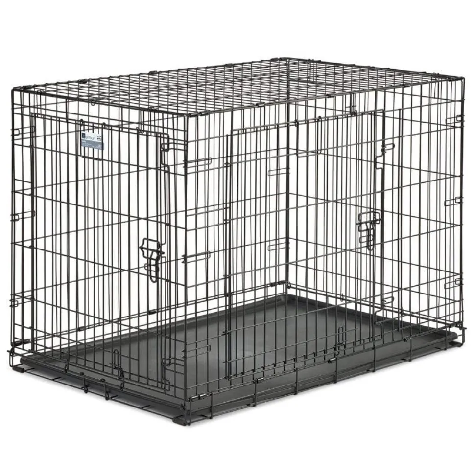 Midwest Contour Metal Folding Double Door Dog Crate - 42" X 28" X 30" Inches