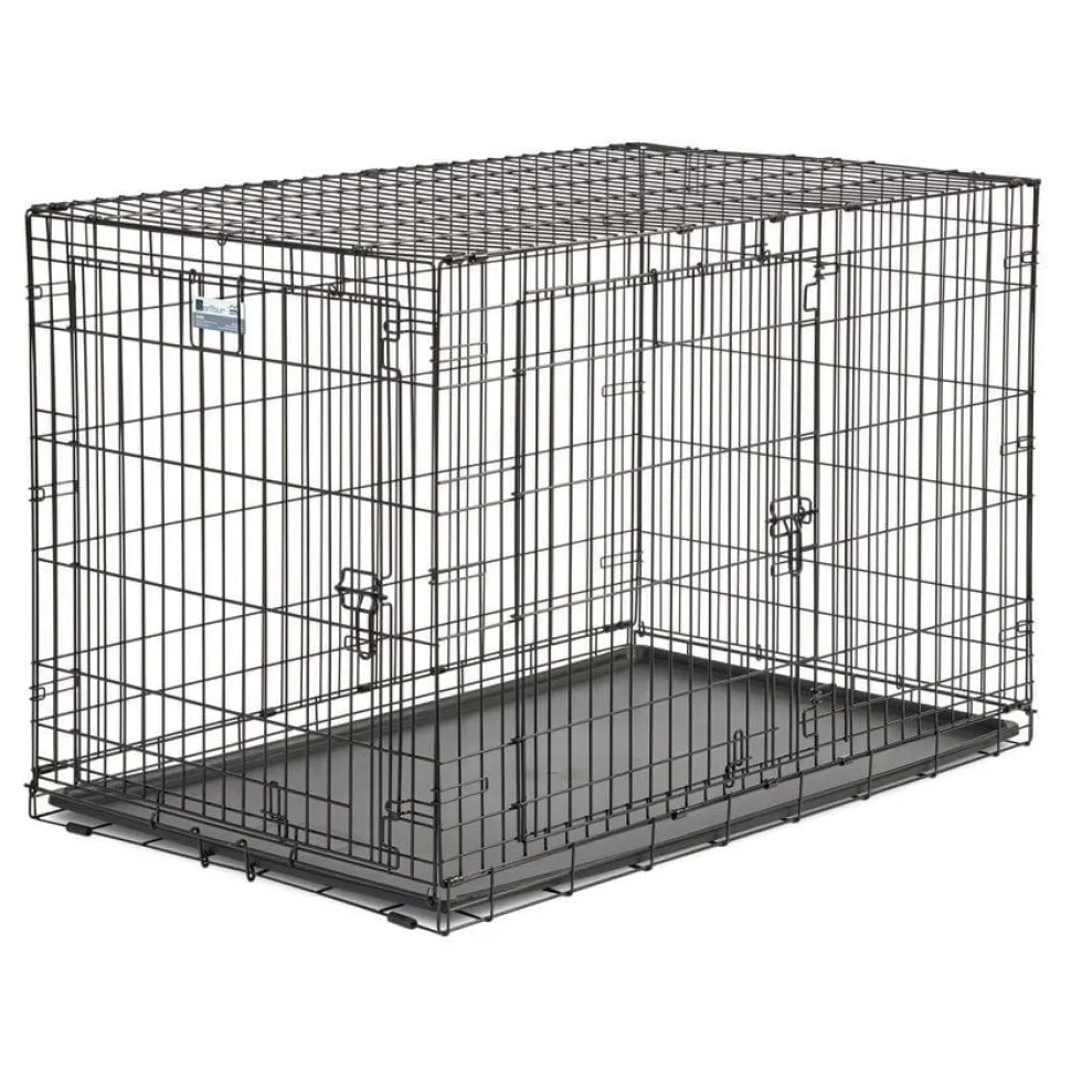 Midwest Contour Metal Folding Double Door Dog Crate - 48" X 30" X 33" Inches