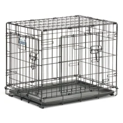 Midwest Contour Metal Folding Double Door Dog Crate - 24" X 18" X 19" Inches