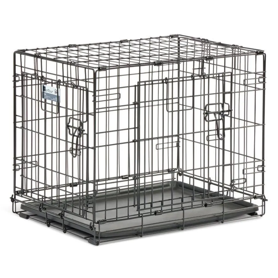 Midwest Contour Metal Folding Double Door Dog Crate - 24" X 18" X 19" Inches