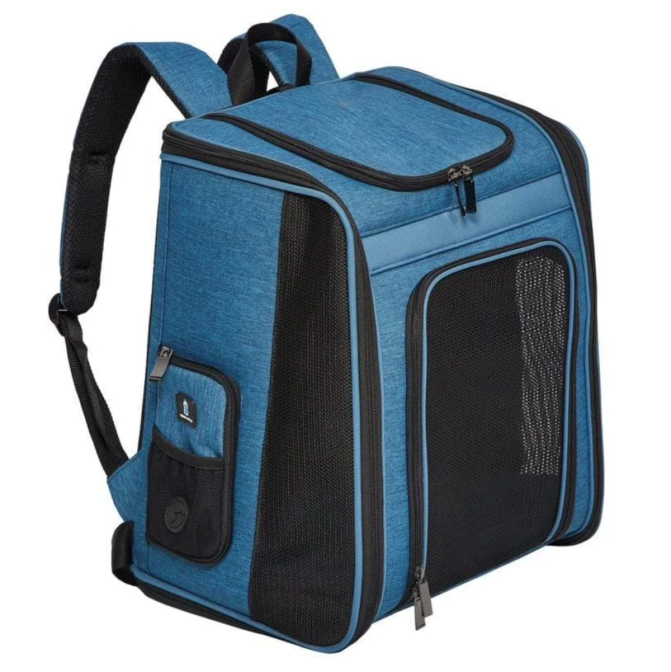 Midwest Day Tripper Travel Dog Backpack Pet Carrier - Blue - 10.8" X 14.6" X 16.9" Inches