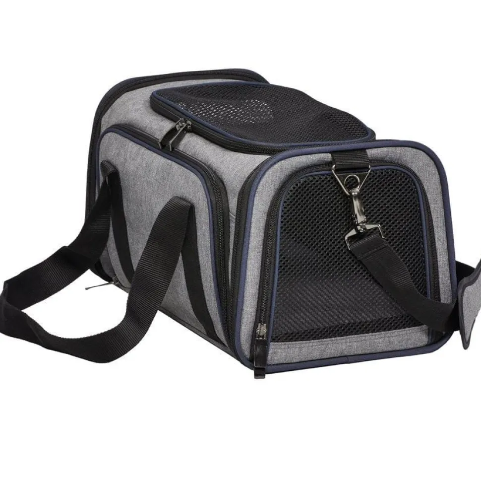 Midwest Duffy Expandable Travel Pet Carrier - Gray - Small - 16.3" X 10.1" X 9.3" Inches