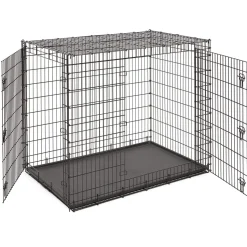 Midwest Ginormous Metal Folding Double Door Dog Crate - 54" X 37" X 45" Inches