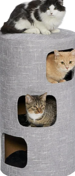 Midwest Homes Feline Nuvo Nova 3-Story Cat Condo House - L:16.5" X W:16.5" X H: 29.5"