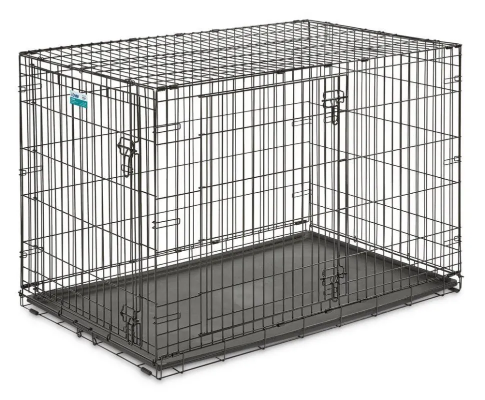 Midwest I-Crate Double Door Metal Folding Dog Crate with Divider Panel - 48" X 30" X 33" Inches