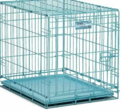 Midwest I-Crate Metal Folding Single Door Crate Carrier - Blue - 24" X 18" X 19" Inches