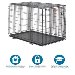 Midwest I-Crate Single Door Metal Folding Dog Crate with Divider Panel - 48" X 30" X 33" Inches