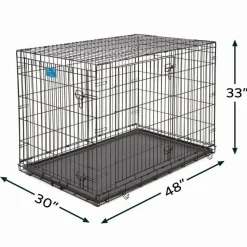 Midwest Lifestages Metal Folding Double Door Dog Crate with Divider - 48" X 30" X 33" Inches