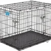 Midwest Lifestages Metal Folding Double Door Dog Crate with Divider - 30" X 21" X 24" Inches