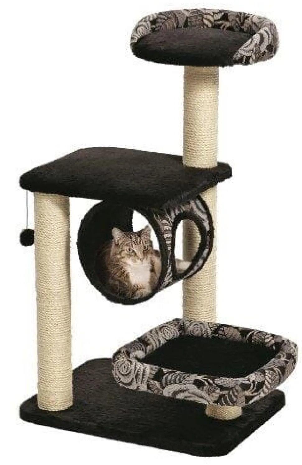 Midwest Nuvo Escapade Bed and Scratching Cat Furniture Tower - Black