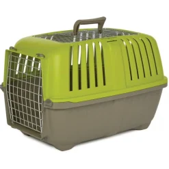 Midwest Spree Top Loading Double Door Travel Dog Kennel Carrier - Green - 24" X 15.5" X 15" Inches