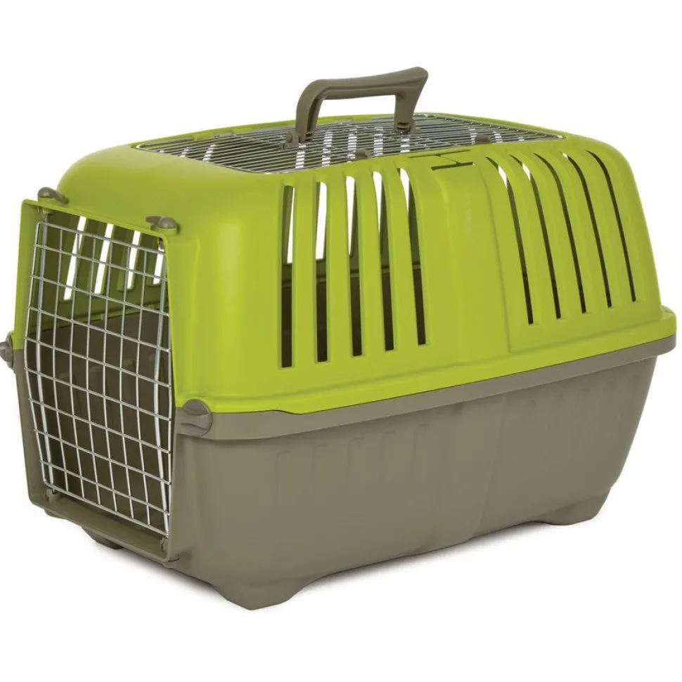 Midwest Spree Top Loading Double Door Travel Dog Kennel Carrier - Green - 24" X 15.5" X 15" Inches