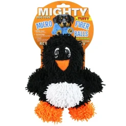 Mighty Junior Penguin Microfiber Ball Floating Squeak and Plush Dog Toy - Small