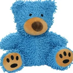 Mighty Microfiber Bear Ball Floating Squeak and Plush Dog Toy - Blue - Medium