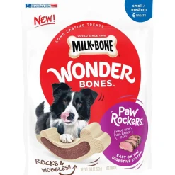 Milk-Bone Wonder Bones Paw Rockers Dog Treats Beef - 18.8 Oz - Small/Medium - 6 Count