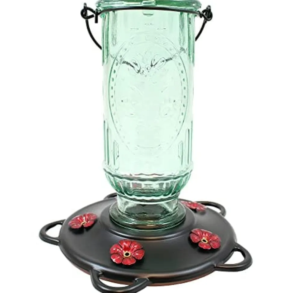 More Birds Glass Vintage Hummingbird Feeder - Clear - 20 Oz Cap - 4 Pack