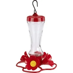 More Birds Impatiens Glass Hummingbird Feeder - Red - 8 Oz Cap - 4 Pack