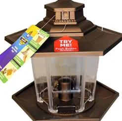 More Birds Lantern Sunflower Plastic Hopper Wild Bird Feeder - Brown - 2.6 Lbs Cap