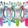 Multipet Ball-Head Unicorn Inner Rubber Crinkle and Plush Puppy Dog Toy - Assorted - 10" Inches