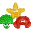 Multipet Deep Sea Teether Turtle Dental Textured Squeak and Rubber Dog Toy - 6" Inches