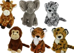 Multipet Eco-Friendly Safari Animals Squeak and Plush Dog Toy - Assorted - 8" Inches