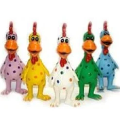 Multipet Globkens Chicken Squeak and Latex Dog Toy - Assorted - 11.5" Inches