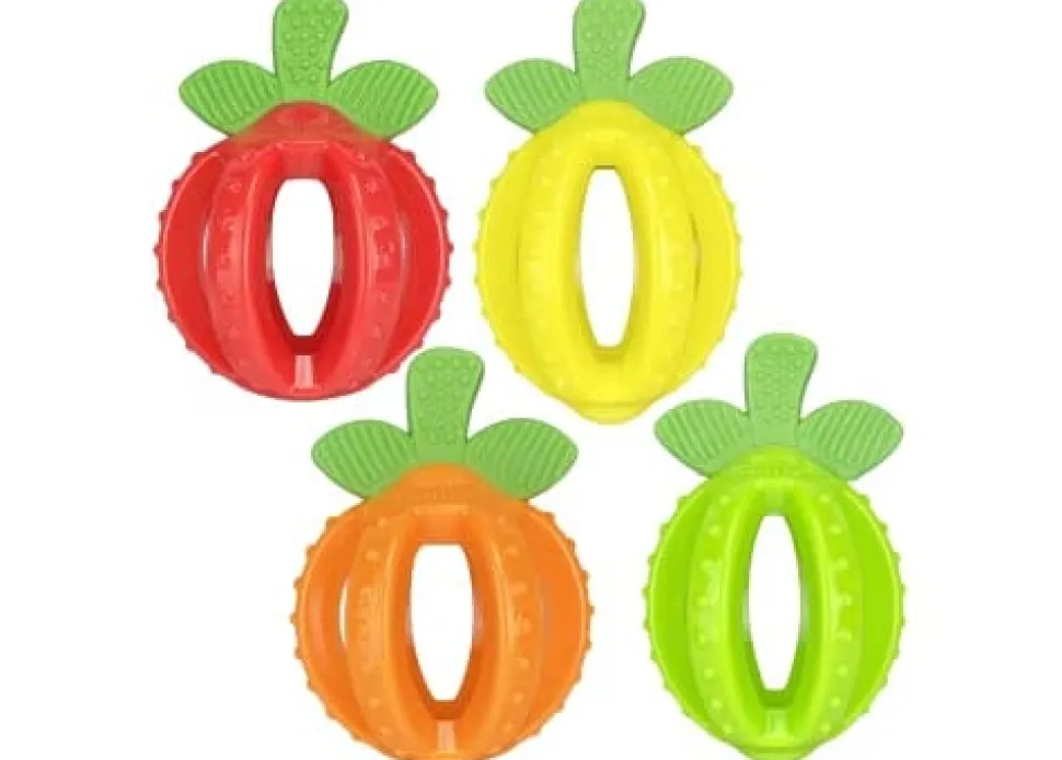 Multipet Harvester Fruit Dental Textured Rubber Dog Toy - Assorted - 5" Inches