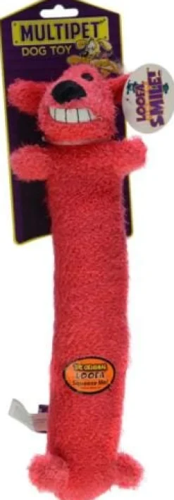 Multipet Loofa Squeak and Plush Dog Toy - Assorted - Small - 12" Inches