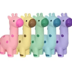 Multipet Minipet Giraffe Squeak and Chew Latex Dog Toy - Assorted - 5.75" Inches