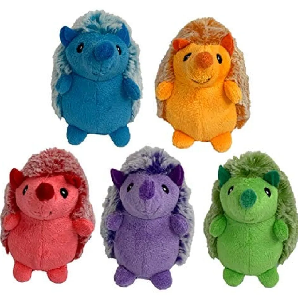 Multipet Minipet Hedgehog Squeak and Plush Dog Toy - Assorted - 4" Inches