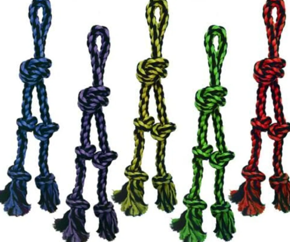 Multipet Nuts for Knots Dangler Rope and Tug Dog Toy - Assorted - 20" Inches