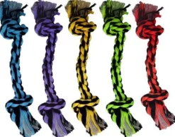Multipet Nuts for Knots Dual-Knotted Rope Dog Toy - Assorted - 9" Inches