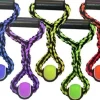 Multipet Nuts for Knots Rope and Tennis Ball Wide Tug Dog Toy - Assorted - 14" Inches