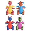 Multipet Retro Dragons Squeak and Plush Dog Toy - Assorted - 10" Inches