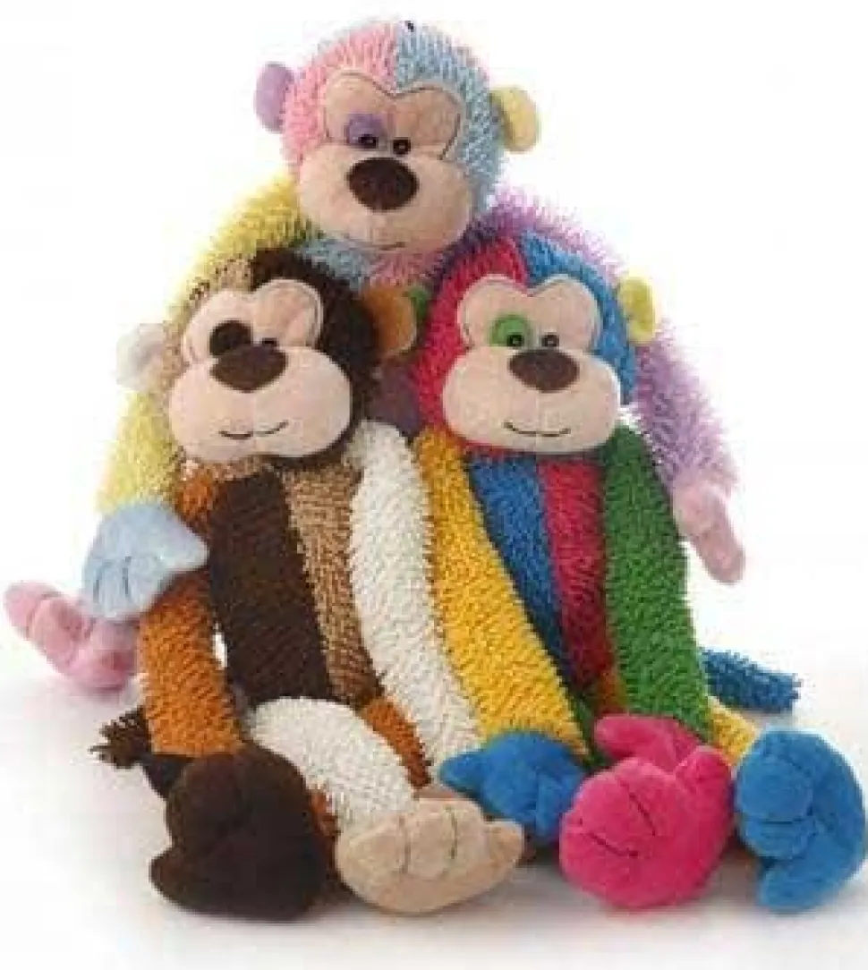 Multipet Soft Crew Shaggy Monkey Squeak and Plush Dog Toy - 17" Inches