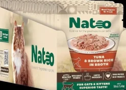 Natoo Limited Ingredient Diet Tuna and Brown Rice Cat Food Toppers - 2.4 Oz - Case of 20