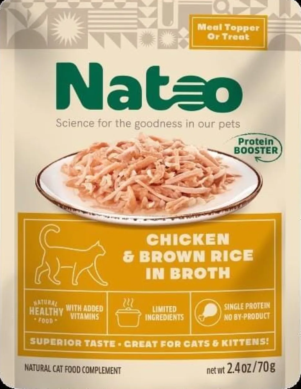 Natoo Limited Ingredient Diet Chicken and Brown Rice Cat Food Toppers - 2.4 Oz - Case of 20