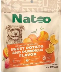 Natoo Sweet Potato and Pumpkin Crunchy Dog Biscuits Treats - 8 Oz