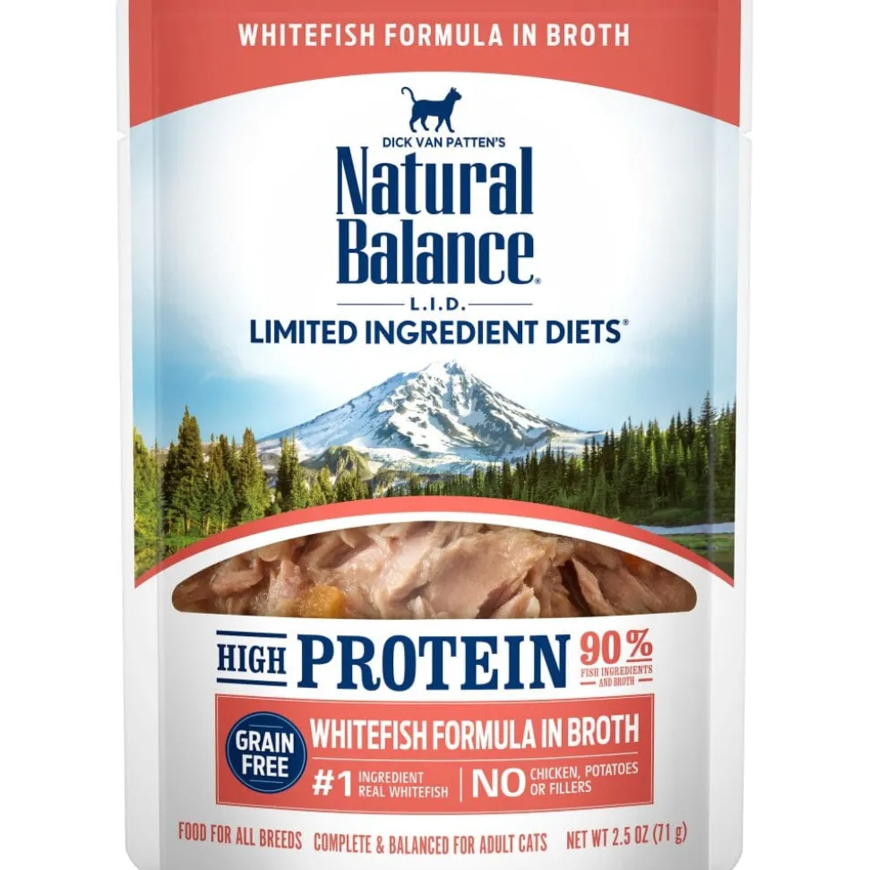 Natural Balance L.I.D. Limited Ingredient Diets High Protein Whitefish in Broth Pouch Wet Cat Food