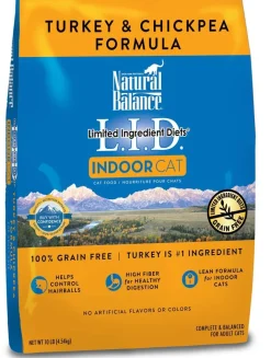 Natural Balance Pet Foods Limited Ingredient Diet Indoor Dry Cat Food - Turkey & Chickpea - 10 lb