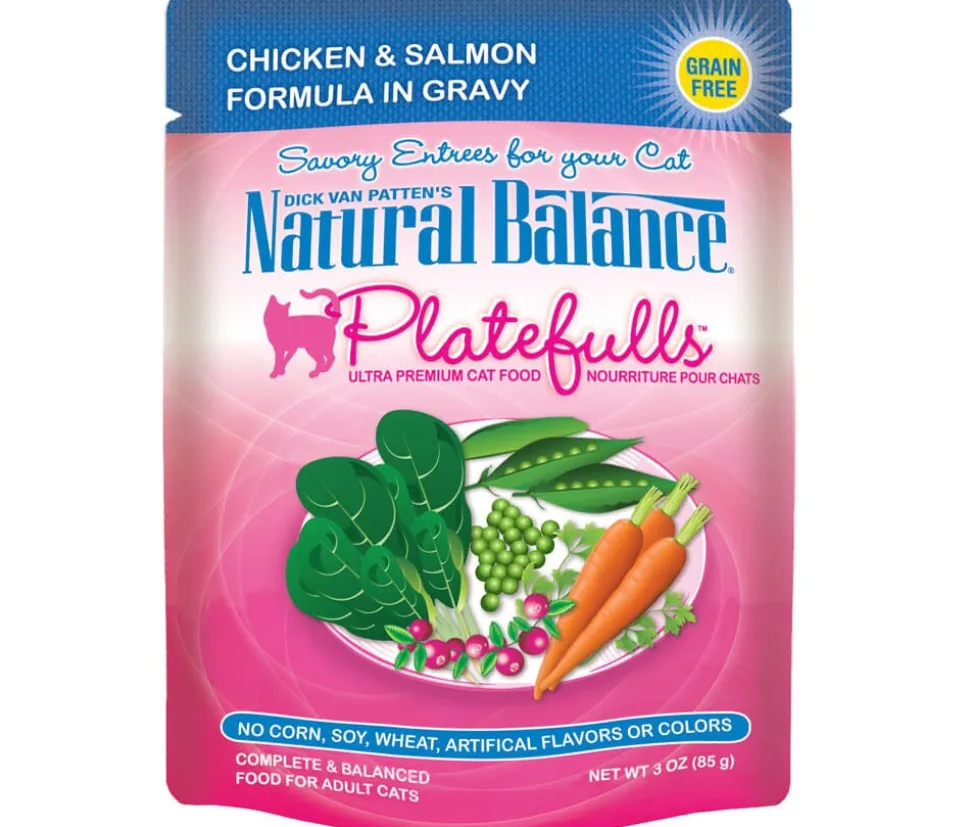 Natural Balance Pet Foods Platefulls Wet Cat Food Chicken & Salmon in Gravy - 3 Oz - Case of 24