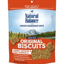 Natural Balance Pet Foods Limited Ingredient Treats Original Biscuits Dog Treats - Fish & Sweet Potato - 14 Oz