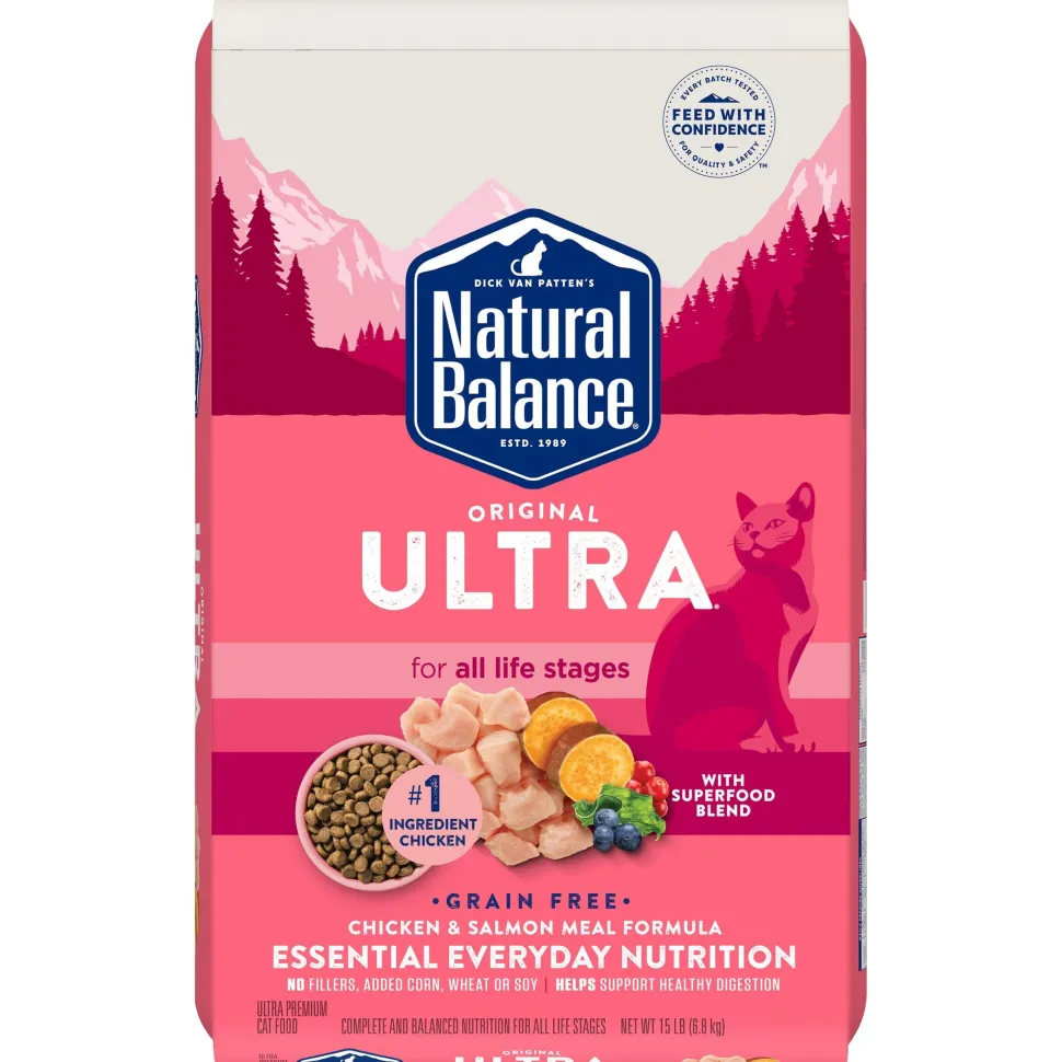 Natural Balance Pet Foods Original Ultra Grain Free All Life Stages Dry Cat Food - Chicken & Salmon Meal - 15 lb